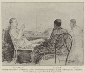 Expédition Ashanti, le gouverneur Maxwell interviewe Quantabissah, le roi ami de Dunkwa - Henry Charles Seppings Wright